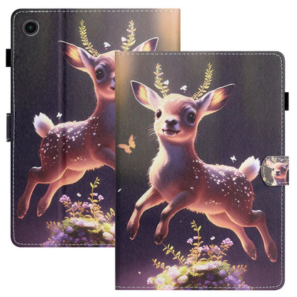 For Samsung Galaxy Tab A9+ Coloured Drawing Stitching Smart PU Tablet Case with Sleep / Wake-up Function(Deer) - Galaxy Tab A9+ by buy2fix | Online Shopping UK | buy2fix