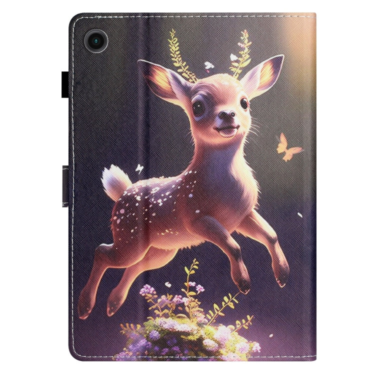 For Samsung Galaxy Tab A9+ Coloured Drawing Stitching Smart PU Tablet Case with Sleep / Wake-up Function(Deer) - Galaxy Tab A9+ by buy2fix | Online Shopping UK | buy2fix