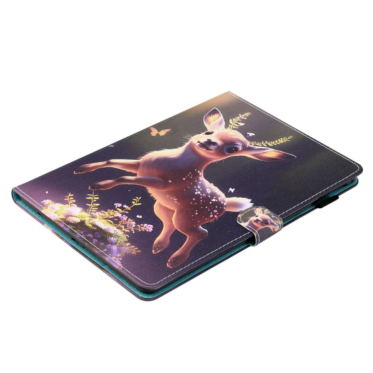 For Samsung Galaxy Tab A9+ Coloured Drawing Stitching Smart PU Tablet Case with Sleep / Wake-up Function(Deer) - Galaxy Tab A9+ by buy2fix | Online Shopping UK | buy2fix