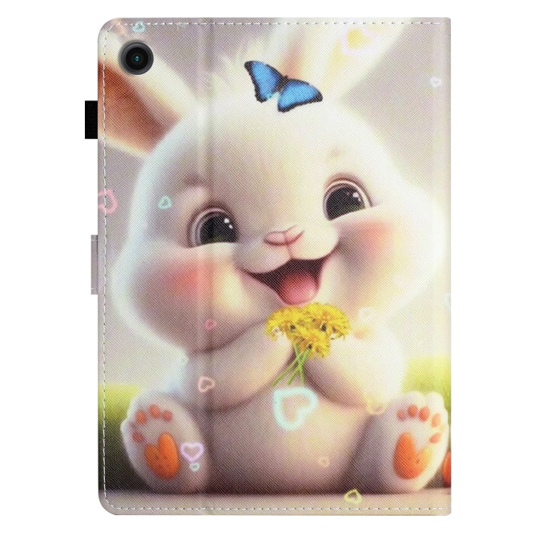 For Samsung Galaxy Tab A9+ Coloured Drawing Stitching Smart PU Tablet Case with Sleep / Wake-up Function(Rabbit) - Galaxy Tab A9 by buy2fix | Online Shopping UK | buy2fix