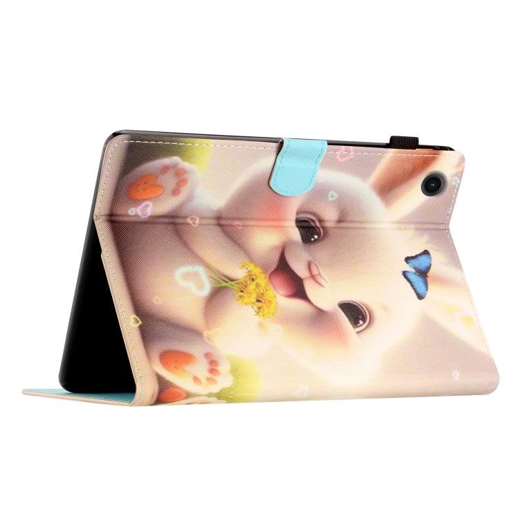 For Samsung Galaxy Tab A9+ Coloured Drawing Stitching Smart PU Tablet Case with Sleep / Wake-up Function(Rabbit) - Galaxy Tab A9 by buy2fix | Online Shopping UK | buy2fix