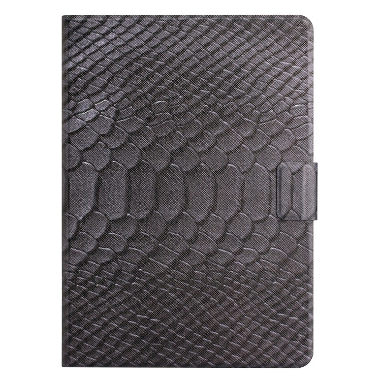 For Samsung Galaxy Tab A9+ Solid Color Crocodile Texture Smart PU Tablet Case with Sleep / Wake-up Function(Black) - Galaxy Tab A9+ by buy2fix | Online Shopping UK | buy2fix