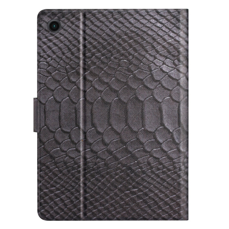 For Samsung Galaxy Tab A9+ Solid Color Crocodile Texture Smart PU Tablet Case with Sleep / Wake-up Function(Black) - Galaxy Tab A9+ by buy2fix | Online Shopping UK | buy2fix