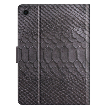 For Samsung Galaxy Tab A9+ Solid Color Crocodile Texture Smart PU Tablet Case with Sleep / Wake-up Function(Black) - Galaxy Tab A9+ by buy2fix | Online Shopping UK | buy2fix