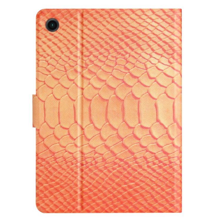 For Samsung Galaxy Tab A9+ Solid Color Crocodile Texture Smart PU Tablet Case with Sleep / Wake-up Function(Orange) - Galaxy Tab A9+ by buy2fix | Online Shopping UK | buy2fix