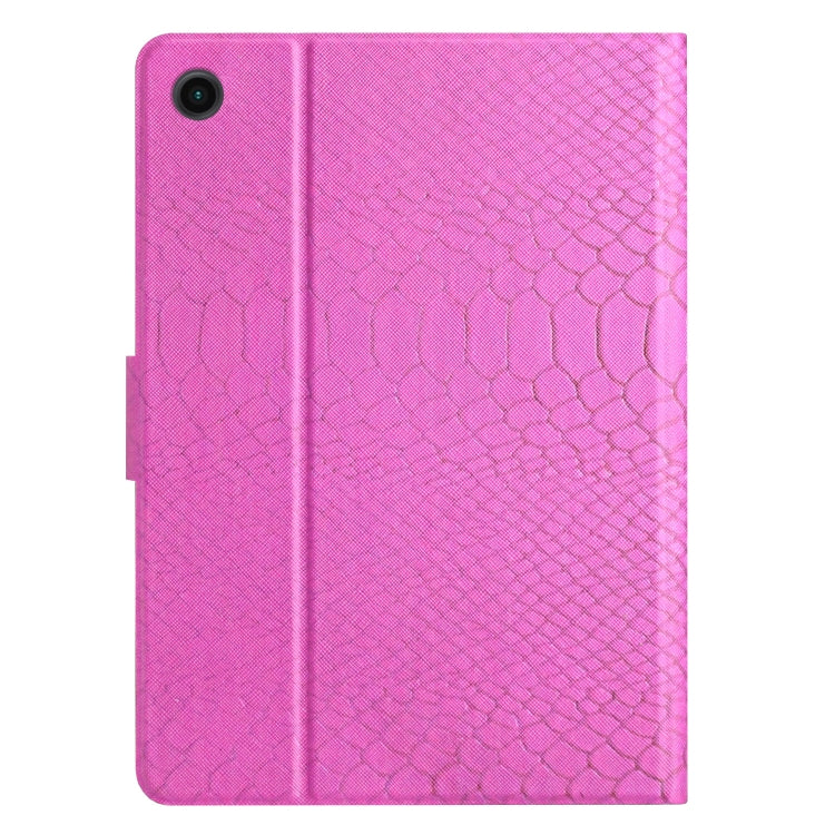 For Samsung Galaxy Tab A9+ Solid Color Crocodile Texture Smart PU Tablet Case with Sleep / Wake-up Function(Rose Red) - Galaxy Tab A9+ by buy2fix | Online Shopping UK | buy2fix