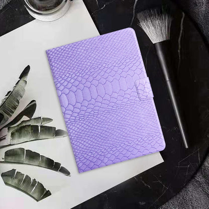 For Samsung Galaxy Tab A9+ Solid Color Crocodile Texture Smart PU Tablet Case with Sleep / Wake-up Function(Purple) - Galaxy Tab A9+ by buy2fix | Online Shopping UK | buy2fix