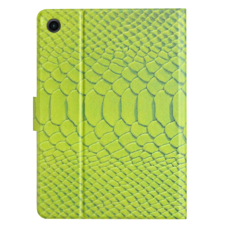 For Samsung Galaxy Tab A9 Solid Color Crocodile Texture Smart PU Tablet Case with Sleep / Wake-up Function(Green) - Galaxy Tab A9 by buy2fix | Online Shopping UK | buy2fix