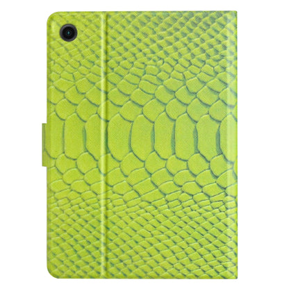 For Samsung Galaxy Tab A9 Solid Color Crocodile Texture Smart PU Tablet Case with Sleep / Wake-up Function(Green) - Galaxy Tab A9 by buy2fix | Online Shopping UK | buy2fix