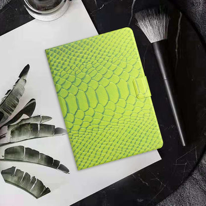 For Samsung Galaxy Tab A9 Solid Color Crocodile Texture Smart PU Tablet Case with Sleep / Wake-up Function(Green) - Galaxy Tab A9 by buy2fix | Online Shopping UK | buy2fix