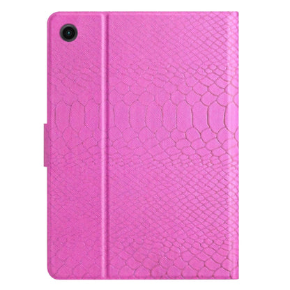 For Samsung Galaxy Tab A9 Solid Color Crocodile Texture Smart PU Tablet Case with Sleep / Wake-up Function(Rose Red) - Galaxy Tab A9 by buy2fix | Online Shopping UK | buy2fix
