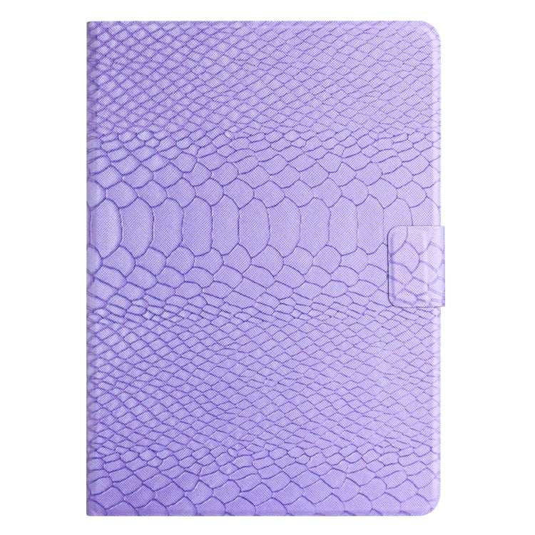 For Samsung Galaxy Tab A9 Solid Color Crocodile Texture Smart PU Tablet Case with Sleep / Wake-up Function(Purple) - Galaxy Tab A9 by buy2fix | Online Shopping UK | buy2fix