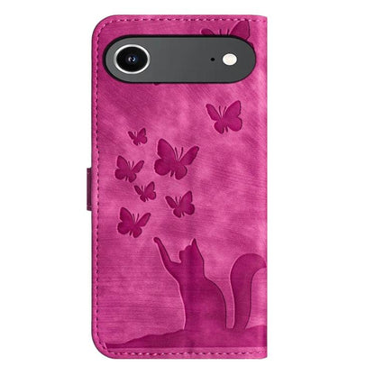 For iPhone Air Butterfly Cat Embossing Flip Leather Phone Case(Pink) - iPhone Air Cases by buy2fix | Online Shopping UK | buy2fix