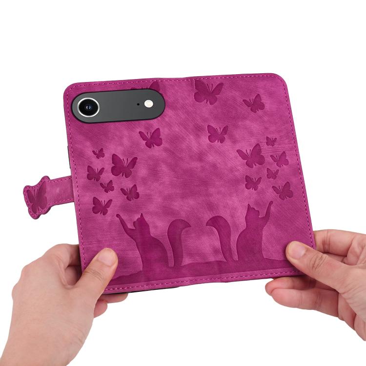 For iPhone Air Butterfly Cat Embossing Flip Leather Phone Case(Pink) - iPhone Air Cases by buy2fix | Online Shopping UK | buy2fix