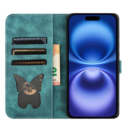 For iPhone Air Butterfly Cat Embossing Flip Leather Phone Case(Wathet) - iPhone Air Cases by buy2fix | Online Shopping UK | buy2fix