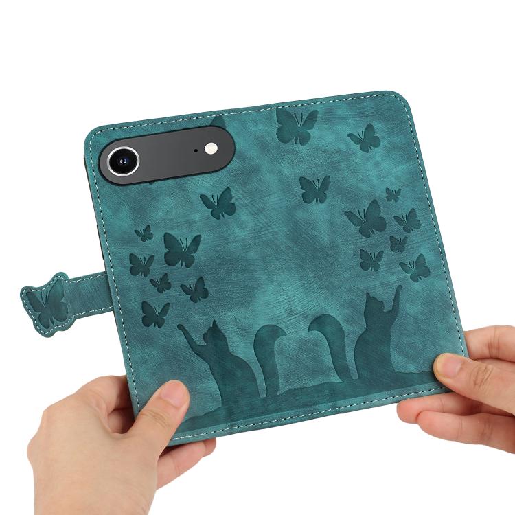 For iPhone Air Butterfly Cat Embossing Flip Leather Phone Case(Wathet) - iPhone Air Cases by buy2fix | Online Shopping UK | buy2fix