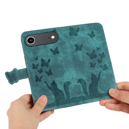For iPhone Air Butterfly Cat Embossing Flip Leather Phone Case(Wathet) - iPhone Air Cases by buy2fix | Online Shopping UK | buy2fix
