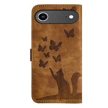 For iPhone Air Butterfly Cat Embossing Flip Leather Phone Case(Brown) - iPhone Air Cases by buy2fix | Online Shopping UK | buy2fix