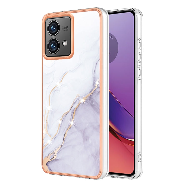 For Motorola Moto G84 Electroplating Marble Dual-side IMD Phone Case(White 006) by buy2fix