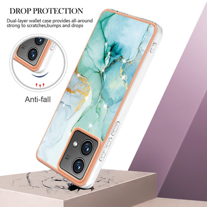 For Motorola Moto G84 Electroplating Marble Dual-side IMD Phone Case(Green 003) by buy2fix