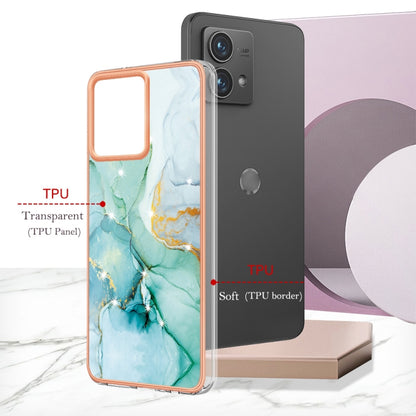 For Motorola Moto G84 Electroplating Marble Dual-side IMD Phone Case(Green 003) by buy2fix