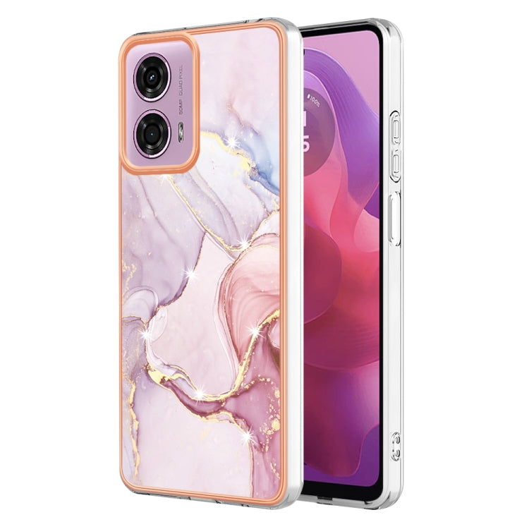 For Motorola Moto G24 4G / G04 4G Electroplating Marble Dual-side IMD Phone Case(Rose Gold 005) by buy2fix