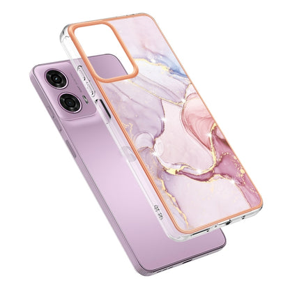 For Motorola Moto G24 4G / G04 4G Electroplating Marble Dual-side IMD Phone Case(Rose Gold 005) by buy2fix