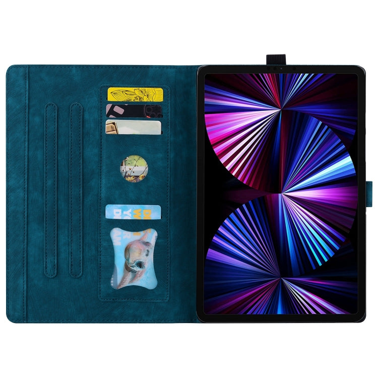 For iPad Pro 11 2022 / Air 10.9 2022 Cartoon Sakura Cat Embossed Smart Leather Tablet Case(Blue) - iPad Pro 11 (2022/2021) Cases by buy2fix | Online Shopping UK | buy2fix