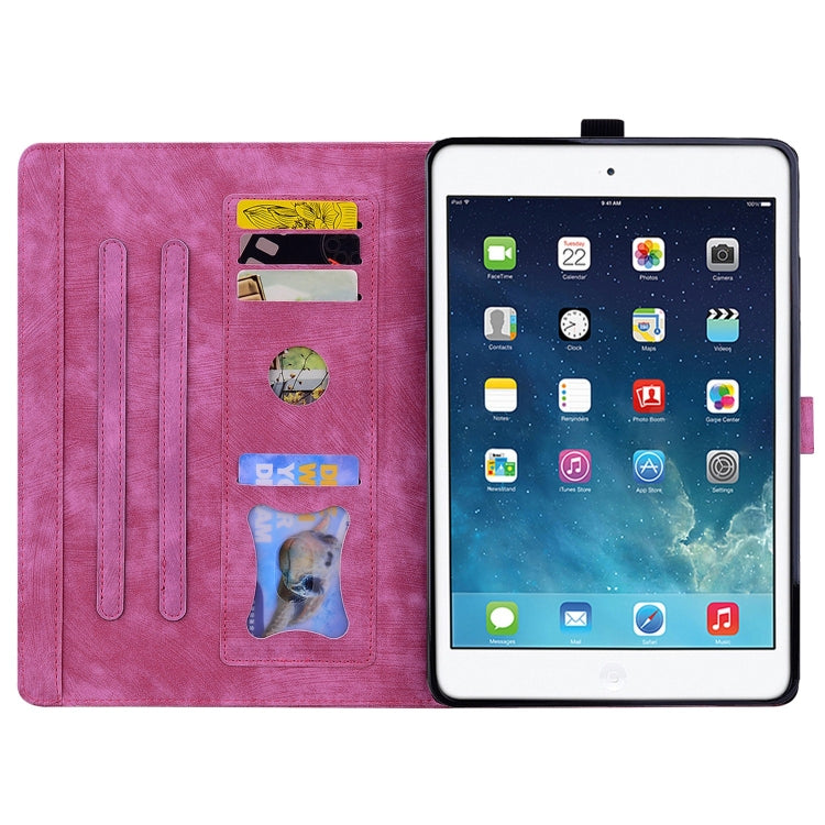 For iPad Pro 9.7 / 9.7 2018 / 2017 Cartoon Sakura Cat Embossed Smart Leather Tablet Case(Rose Red) - iPad Pro 9.7 inch Cases by buy2fix | Online Shopping UK | buy2fix