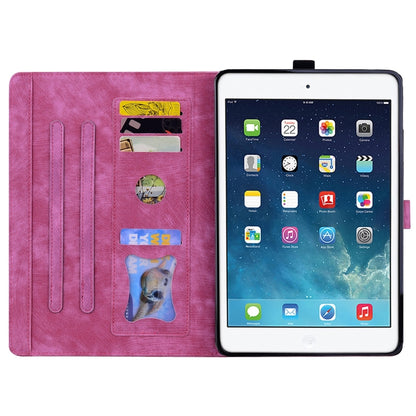 For iPad Pro 9.7 / 9.7 2018 / 2017 Cartoon Sakura Cat Embossed Smart Leather Tablet Case(Rose Red) - iPad Pro 9.7 inch Cases by buy2fix | Online Shopping UK | buy2fix