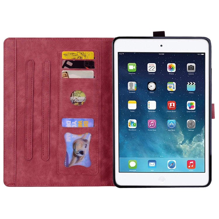 For iPad Pro 9.7 / 9.7 2018 / 2017 Cartoon Sakura Cat Embossed Smart Leather Tablet Case(Red) - iPad Pro 9.7 inch Cases by buy2fix | Online Shopping UK | buy2fix