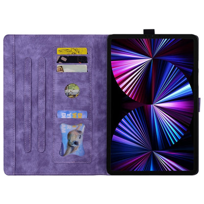 For iPad 2025 / 2022 Cartoon Sakura Cat Embossed Smart Leather Tablet Case(Purple) - iPad 2025 / 2022 Cases by buy2fix | Online Shopping UK | buy2fix