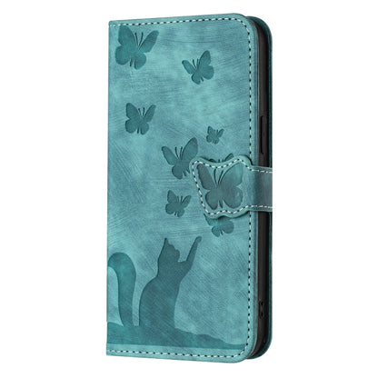 For Xiaomi Redmi Note 13 4G Butterfly Cat Embossing Flip Leather Phone Case(Wathet) - Xiaomi Cases by buy2fix | Online Shopping UK | buy2fix