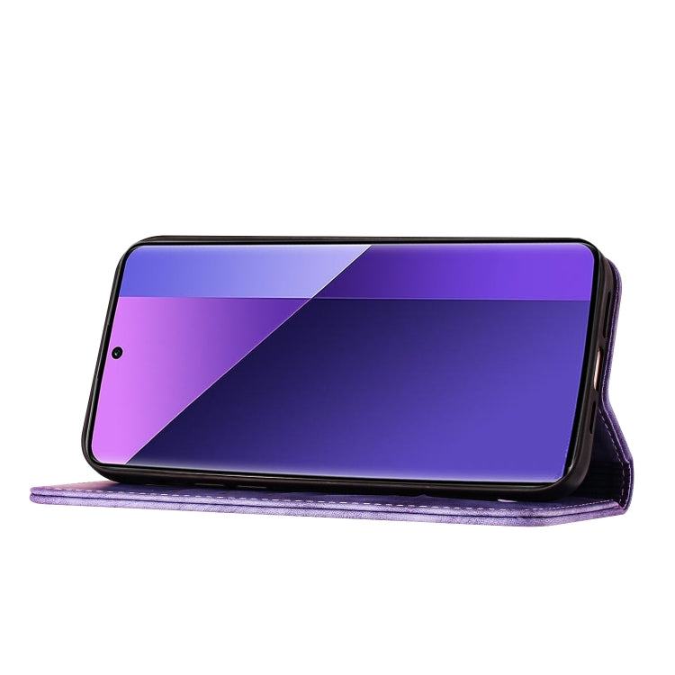 For Xiaomi Redmi Note 13 Pro+ 5G Butterfly Cat Embossing Flip Leather Phone Case(Purple) - Xiaomi Cases by buy2fix | Online Shopping UK | buy2fix