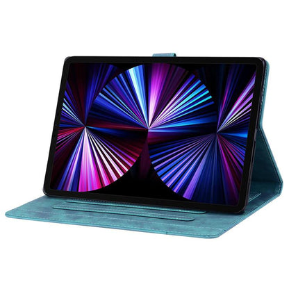 For Samsung Galaxy Tab S10 FE+ Cartoon Sakura Cat Embossed Leather Tablet Case(Green) - Galaxy Tab S10 FE+ by buy2fix | Online Shopping UK | buy2fix