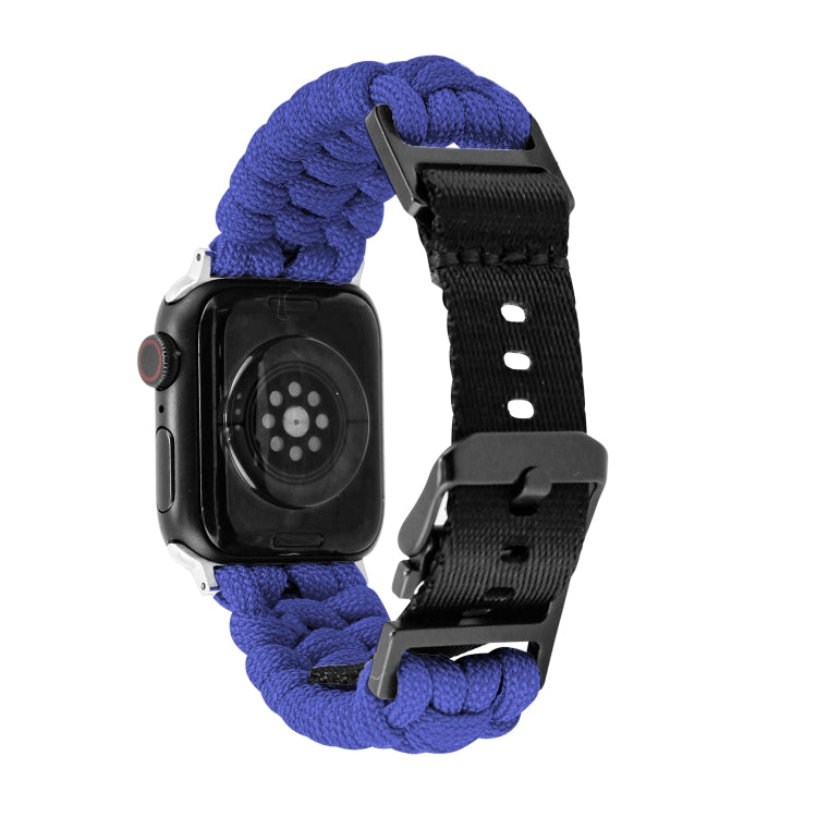 For Apple Watch Ultra 2 49mm Paracord Plain Braided Webbing Buckle Watch Band(Blue) by buy2fix