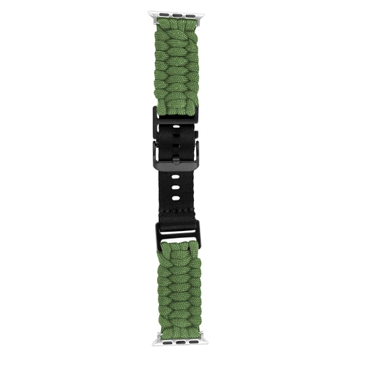 For Apple Watch Ultra 2 49mm Paracord Plain Braided Webbing Buckle Watch Band(Army Green) by buy2fix