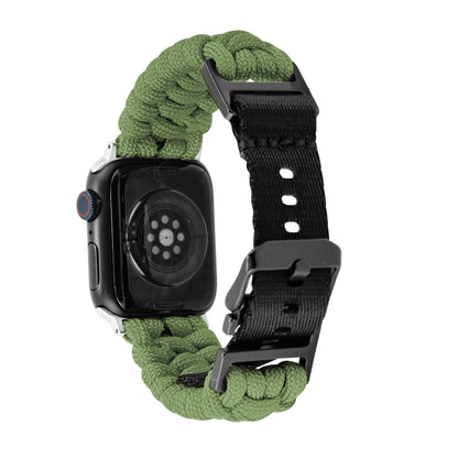 For Apple Watch Ultra 2 49mm Paracord Plain Braided Webbing Buckle Watch Band(Army Green) by buy2fix