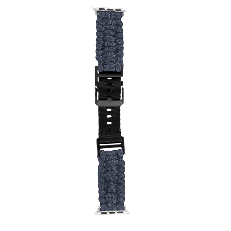 For Apple Watch Ultra 2 49mm Paracord Plain Braided Webbing Buckle Watch Band(Grey) by buy2fix