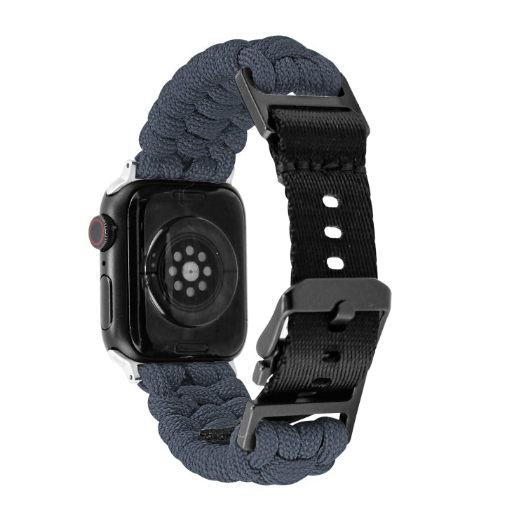 For Apple Watch Ultra 2 49mm Paracord Plain Braided Webbing Buckle Watch Band(Grey) by buy2fix