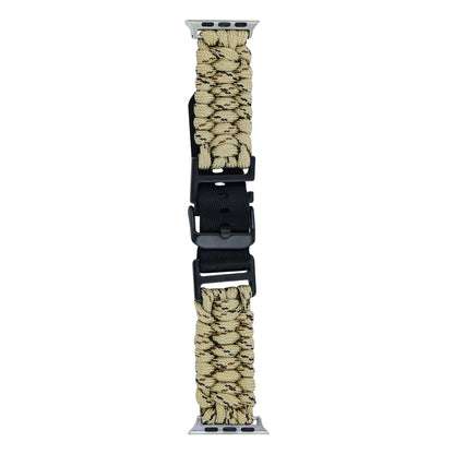 For Apple Watch Ultra 2 49mm Paracord Plain Braided Webbing Buckle Watch Band(Khaki Camouflage) by buy2fix