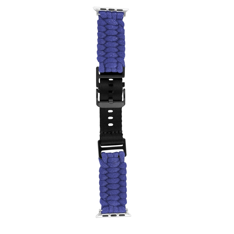 For Apple Watch Ultra 49mm Paracord Plain Braided Webbing Buckle Watch Band(Blue) by buy2fix