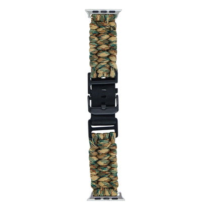 For Apple Watch Ultra 49mm Paracord Plain Braided Webbing Buckle Watch Band(Army Green Camouflage) by buy2fix