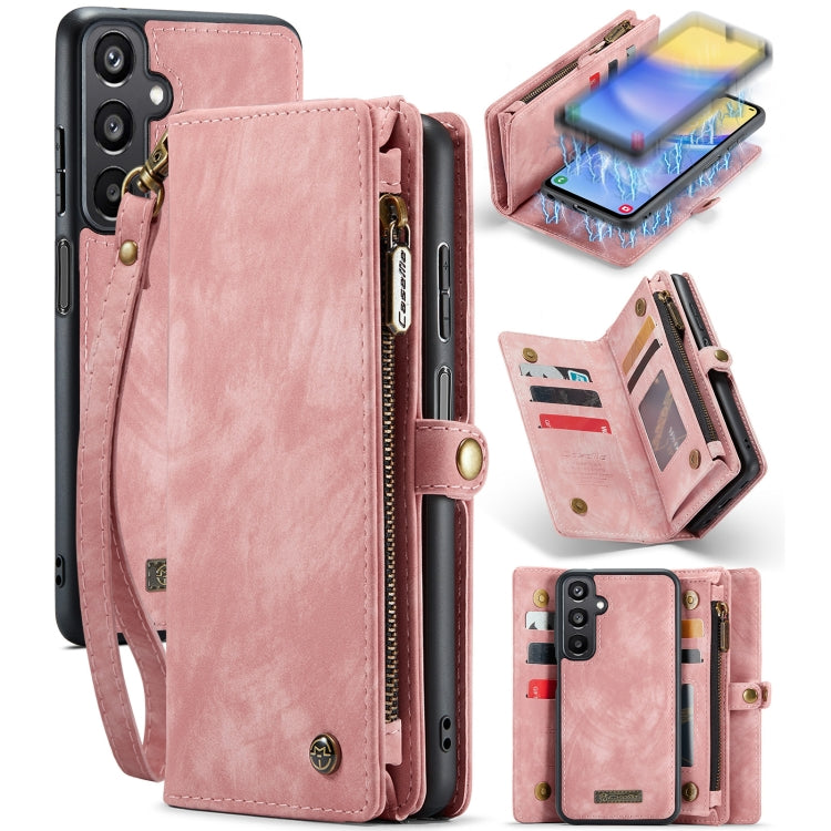 For Samsung Galaxy A15 5G CaseMe 008 Multifunctional Zipper Wallet Leather Phone Case with Lanyard(Pink) by CaseMe