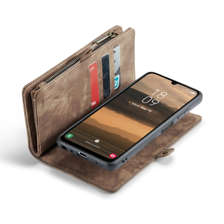 For Samsung Galaxy A25 4G CaseMe 008 Multifunctional Zipper Wallet Leather Phone Case with Lanyard(Brown) by CaseMe