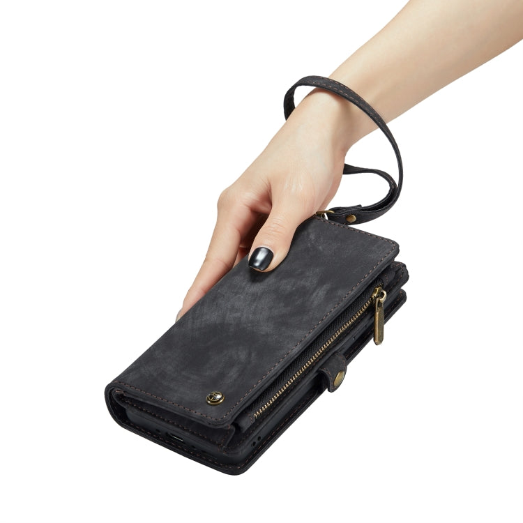 For Samsung Galaxy A35 5G CaseMe 008 Multifunctional Zipper Wallet Leather Phone Case with Lanyard(Black) by CaseMe