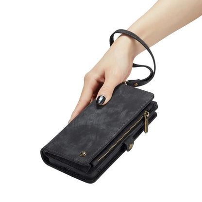 For Samsung Galaxy A35 5G CaseMe 008 Multifunctional Zipper Wallet Leather Phone Case with Lanyard(Black) by CaseMe