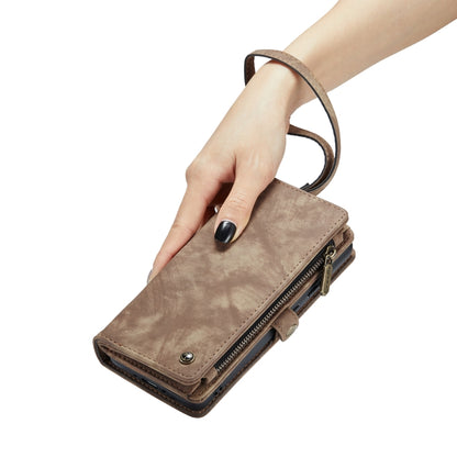 For Samsung Galaxy A35 5G CaseMe 008 Multifunctional Zipper Wallet Leather Phone Case with Lanyard(Brown) by CaseMe