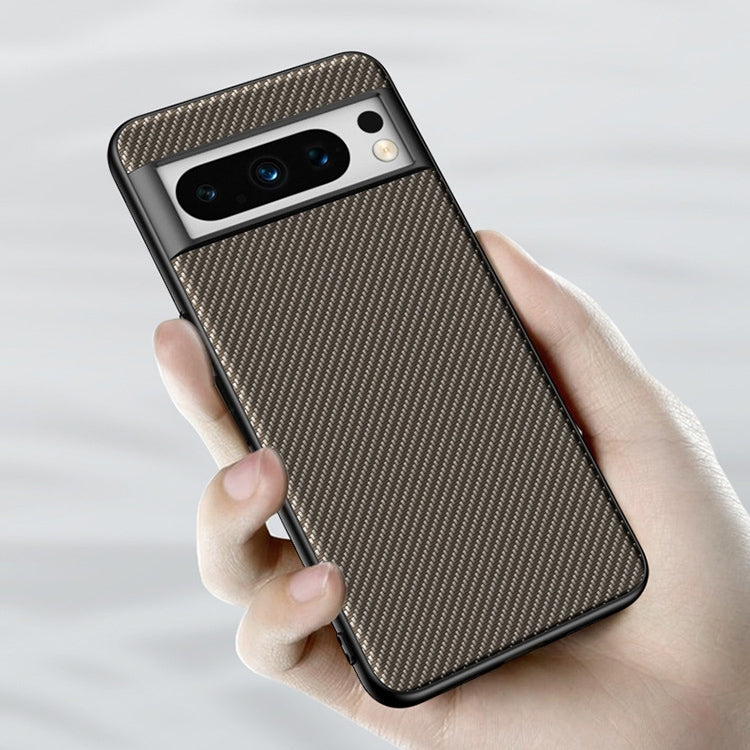 For Google Pixel 9 Pro XL Ultra-thin Carbon Fiber Texture Printing Phone Case(Gold) by buy2fix