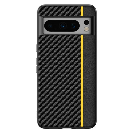For Google Pixel 9 Pro XL Ultra-thin Carbon Fiber Texture Printing Phone Case(Black Yellow) by buy2fix